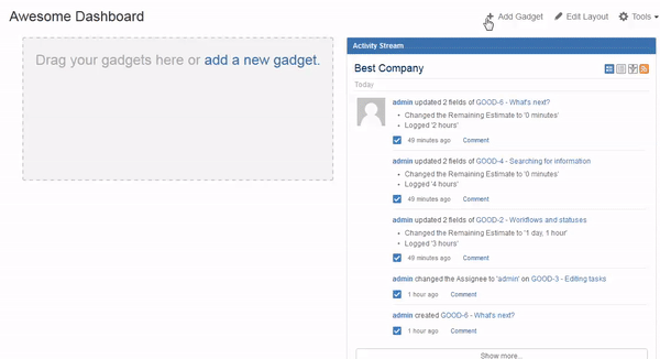 Install Gadget And Log Time From Dashboard Animated Gif Install Gadget And Log Time From Dashboard